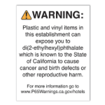 Picture of Plastic & Vinyl Warning Sign (CA Prop 65)
