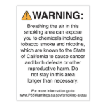Picture of Smoking Area Warning Sign (CA Prop 65)